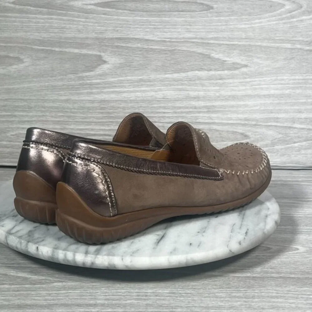 Gabor Moccasins‎ Womens 6.5 Slip On Loafers Brown Leather Comfort Soft Handmade - Picture 4 of 15